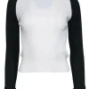 Rag & Bone - Ivory, Teal, & Black Colorblock "Navaya" Crewneck Sweater Sz S