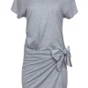Rag & Bone - Light Grey Short Sleeve T-Shirt-Style Wrap Dress Sz