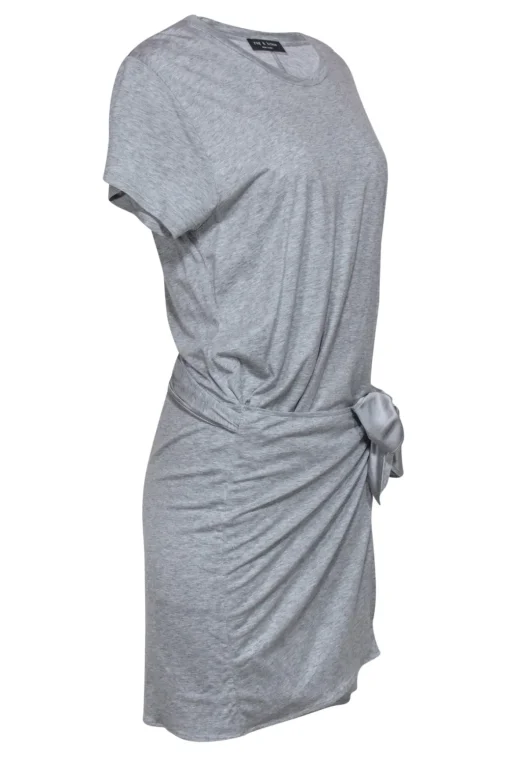 Rag & Bone - Light Grey Short Sleeve T-Shirt-Style Wrap Dress Sz