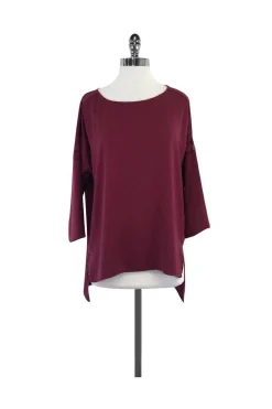 Rag & Bone - Maroon 3/4 Sleeve Oversized Top Sz S