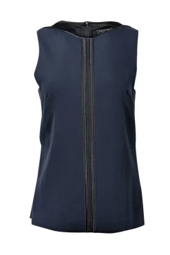 Rag & Bone - Navy & Black w/ Cut-Out Detail Sleeveless Top Sz S