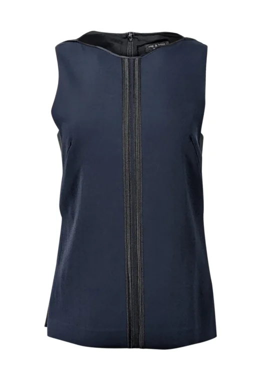 Rag & Bone - Navy & Black w/ Cut-Out Detail Sleeveless Top Sz S