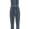 Rag & Bone - Navy & White Striped Sleeveless Jumpsuit w/ Tie Sz 0