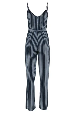 Rag & Bone - Navy & White Striped Sleeveless Jumpsuit w/ Tie Sz 0