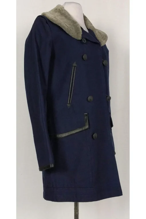 Rag & Bone - Navy w/ Shearling Collar Coat Sz 0