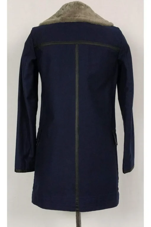 Rag & Bone - Navy w/ Shearling Collar Coat Sz 0