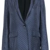 Rag & Bone - Navy w/ White Micro Dot Print Silk Blazer Sz 8