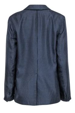 Rag & Bone - Navy w/ White Micro Dot Print Silk Blazer Sz 8