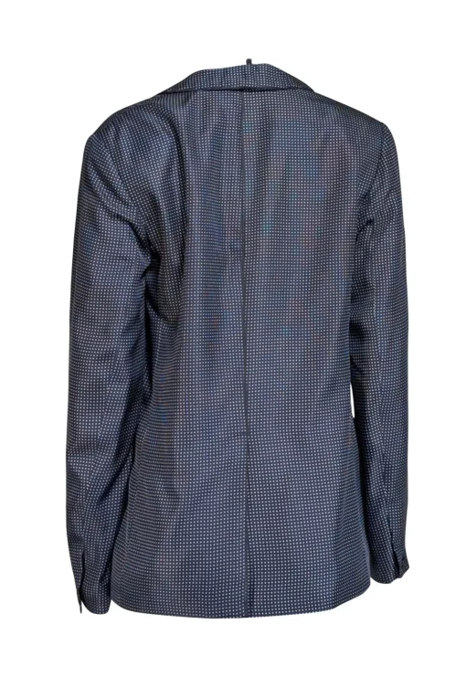 Rag & Bone - Navy w/ White Micro Dot Print Silk Blazer Sz 10