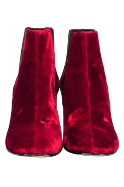 Rag & Bone - Red Velvet w/ Elastic Side Panel Ankle Boots Sz 6