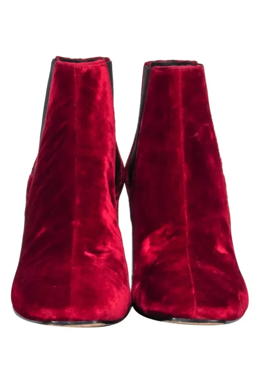 Rag & Bone - Red Velvet w/ Elastic Side Panel Ankle Boots Sz 6
