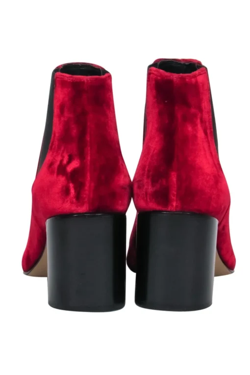 Rag & Bone - Red Velvet w/ Elastic Side Panel Ankle Boots Sz 6