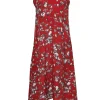 Rag & Bone - Red w/ White, Grey, & Black Floral Print Silk Midi Dress Sz XS