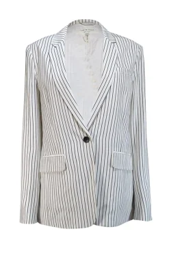 Rag & Bone - White & Black Striped Silk Blazer Sz 12