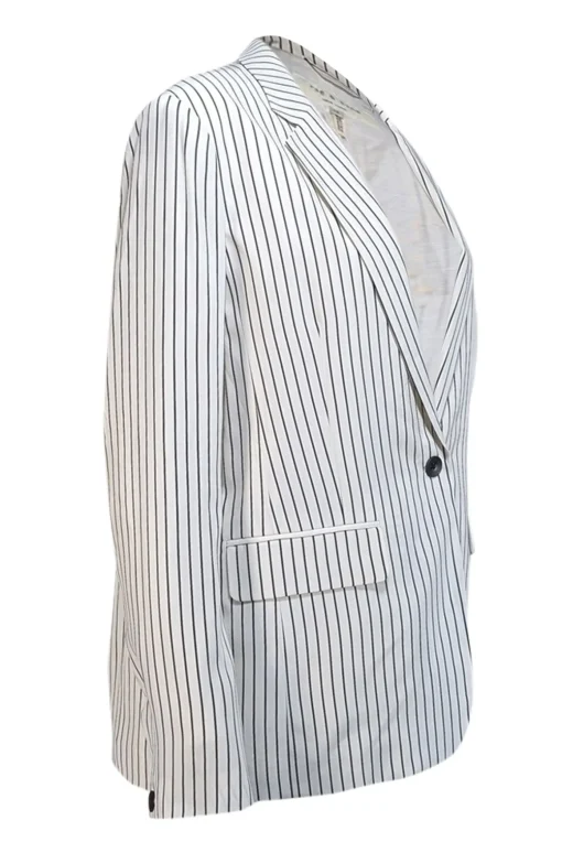 Rag & Bone - White & Black Striped Silk Blazer Sz 12
