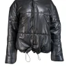Rails - Black Faux Leather Puffer Jacket Sz M