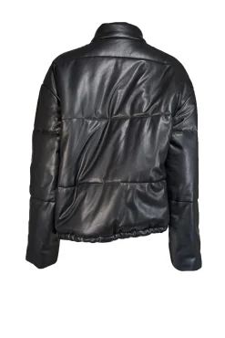 Rails - Black Faux Leather Puffer Jacket Sz M