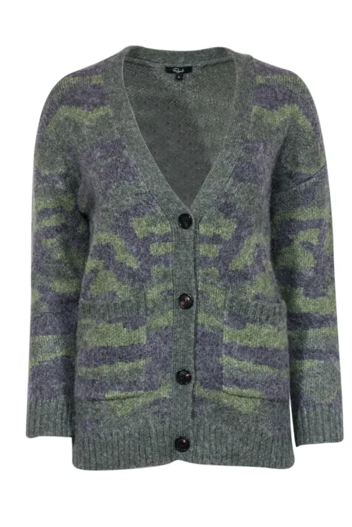 Rails - Green Camo Wool Blend Oversized Cardigan Sz S