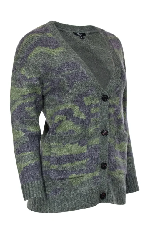 Rails - Green Camo Wool Blend Oversized Cardigan Sz S