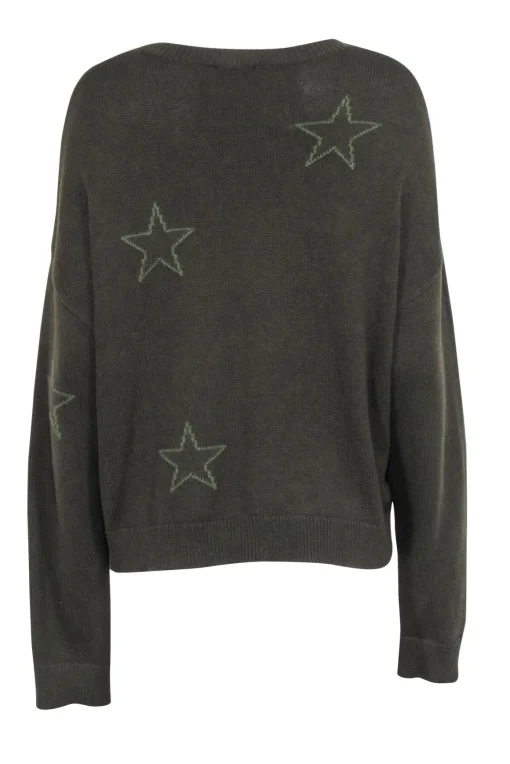 Rails - Olive Scoop Neck Star Sweater Sz L