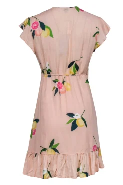 Rails - Peach Floral and Fruit Print Wrap Dress Sz S