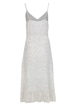 Rails - White & Navy Speckled Sleeveless Button-Up Ruffled Midi Dress Sz S