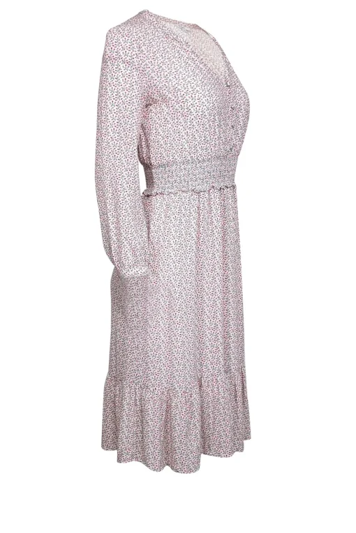 Rails - White w/ Pink & Yellow Floral Print Midi Dress Sz XS