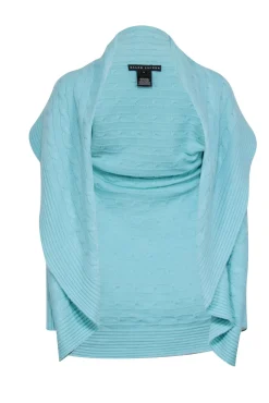 Ralph Lauren - Aqua Blue Open-Front Cashmere Cardigan Sz M