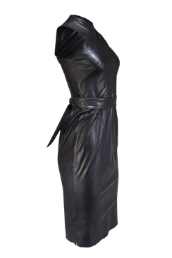 Ralph Lauren - Black Lambskin Leather Sleeveless Dress Sz 4