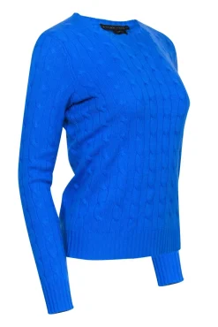Ralph Lauren - Blue Cable Knit Sweater Sz S