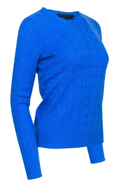 Ralph Lauren - Blue Cable Knit Sweater Sz S