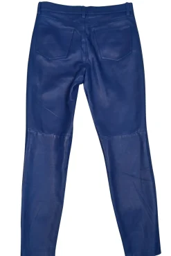 Ralph Lauren - Dark Blue Leather Skinny Leg Pants Sz 4