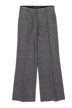 Ralph Lauren - Grey Wool Blend Pleated Straight Leg Pants Sz 6
