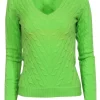 Ralph Lauren - Lime Green Cashmere Cable Knit Sweater Sz S