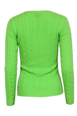 Ralph Lauren - Lime Green Cashmere Cable Knit Sweater Sz S