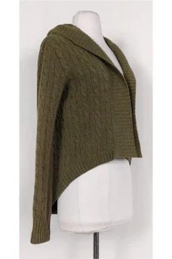 Ralph Lauren - Olive Green Cable Knit Cardigan Sz S