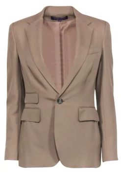 Ralph Lauren - Tan Cashmere Silver Button Blazer Sz 4