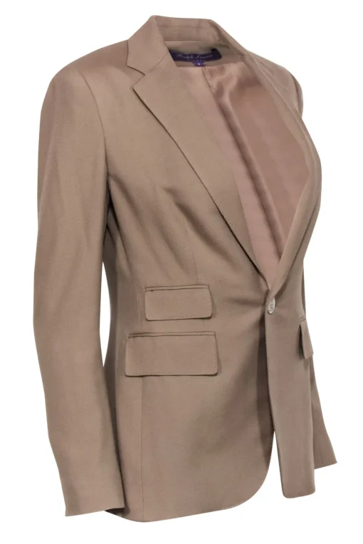 Ralph Lauren - Tan Cashmere Silver Button Blazer Sz 4