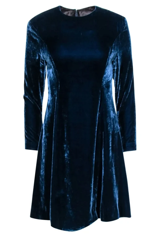 Ralph Lauren - Teal Velvet Long Sleeve Dress Sz 6