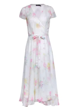 Ralph Lauren - White w/ Pink, & Yellow Floral Print Wrap Dress Sz 4