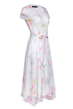 Ralph Lauren - White w/ Pink, & Yellow Floral Print Wrap Dress Sz 4