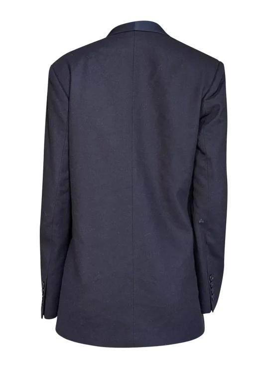 Ralph Lauren  Navy Blue Wool Blend w/ Silk Lapel Blazer Sz 10