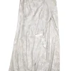Ralph Lauren Purple - Pale Silver Floral Brocade Silk Blend Wrap Skirt Sz 8
