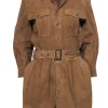 Ralph Lauren Rugby - Tan Goat Suede Button-Up Long Sleeve Romper Sz 8