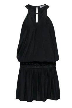 Ramy Brook - Black Lace-Up Drop Waist "Kara" Dress Sz S