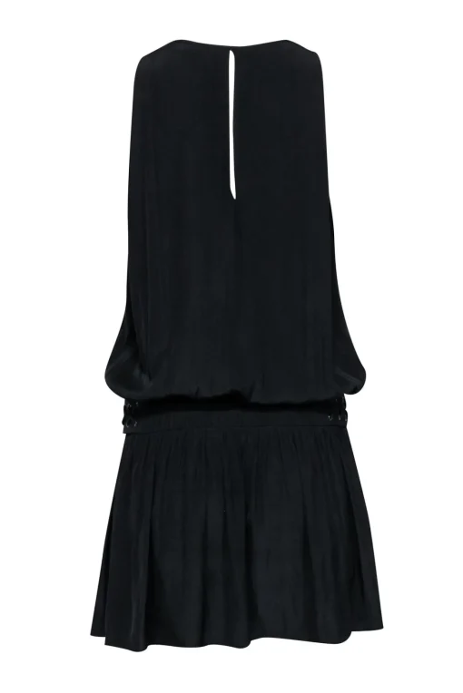 Ramy Brook - Black Lace-Up Drop Waist "Kara" Dress Sz S