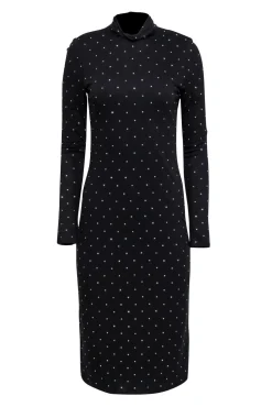 Ramy Brook - Black Rhinestone Studded "Della" Midi Dress Sz M