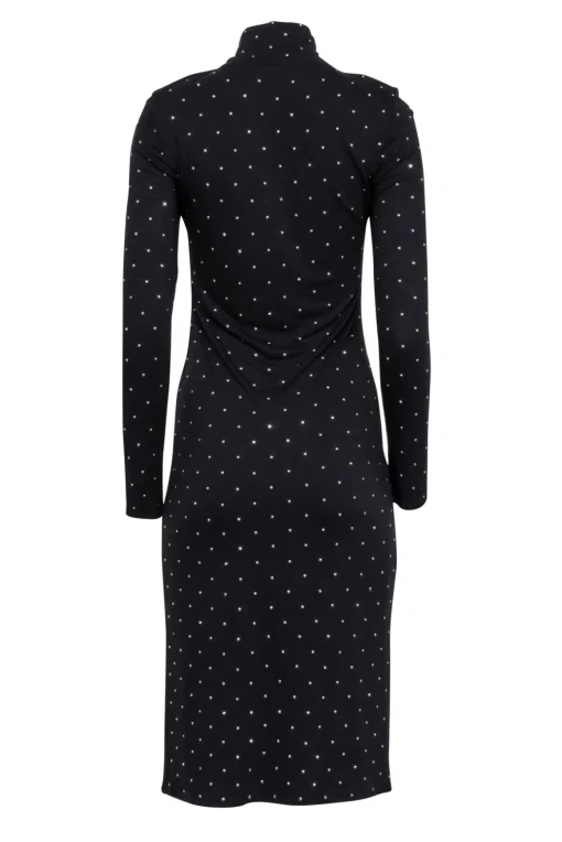 Ramy Brook - Black Rhinestone Studded "Della" Midi Dress Sz M