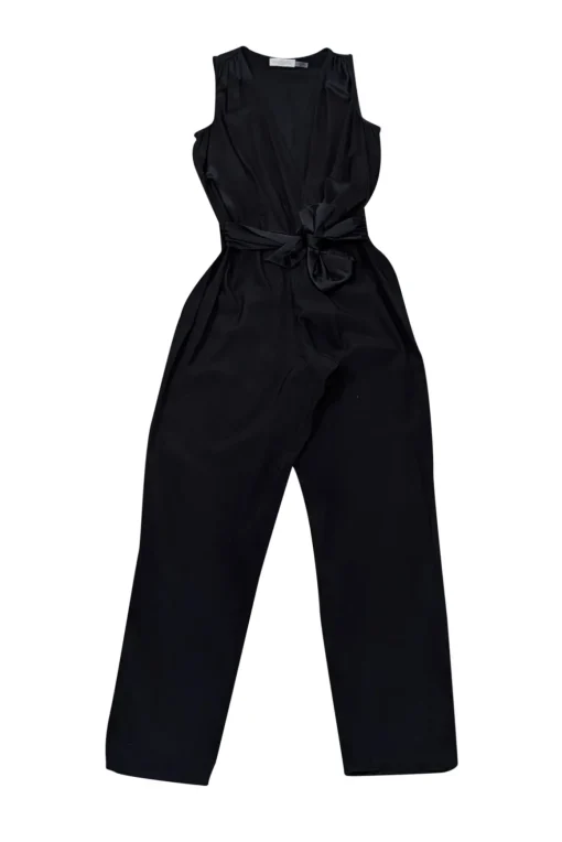 Ramy Brook - Black Silk Blend Wrap Bodice Jumpsuit Sz XS