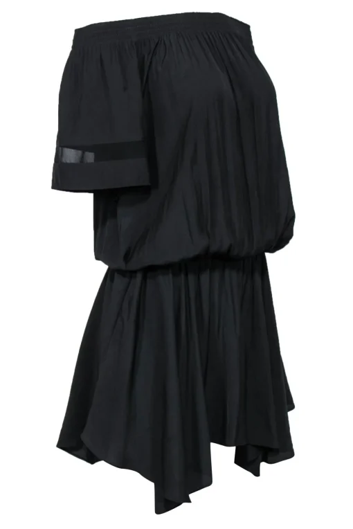 Ramy Brook - Black Silk Off-the-Shoulder Fitted Dress Sz M